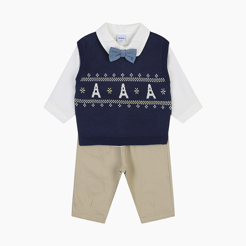 [압소바] 제르 니트 조끼 정장 세트 A2121206