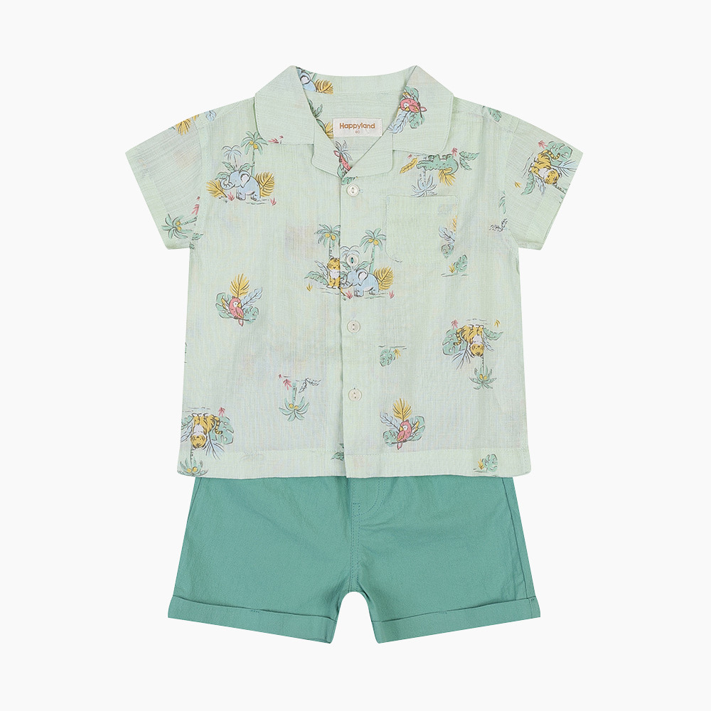 [해피랜드] 리프 셔츠 상하 H2321218