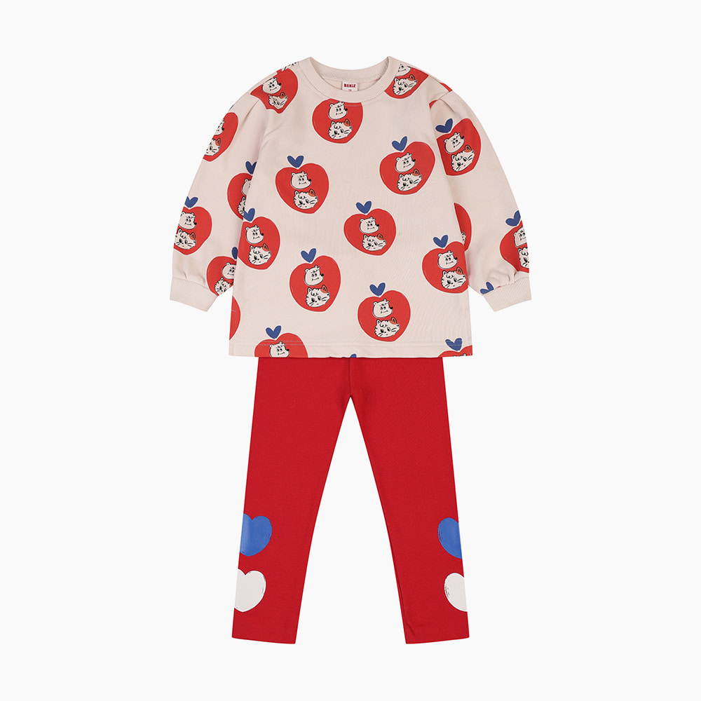 [비키즈] 하트 러블리 롱티 상하 F2721205