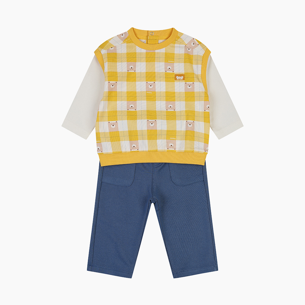 [해피랜드] 베어체크 상하 H1121215