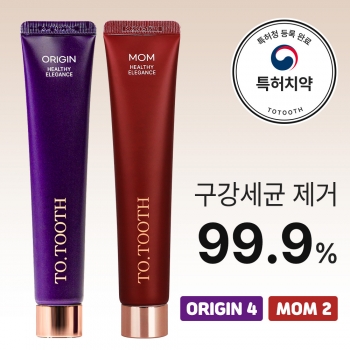 투투스치약 오리진, 맘 패밀리세트(오리진 4개+맘 2개) / 천연 항균 특허 잇몸, 임산부 치약