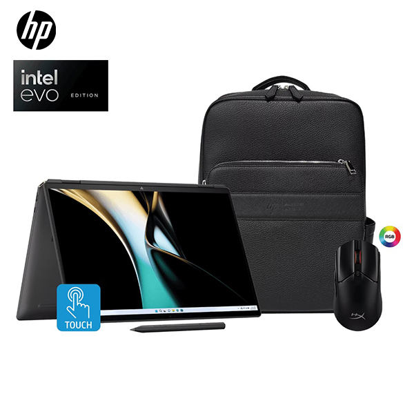 스펙터 x360 16 노트북 -aa0006TU,검정 + HP 프리미엄 노트북 백팩 + HyperX PulseFire Haste 2 초경량 고정밀 유무선 겸용 마우스(검정색)
