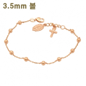핑크 3.5mm 로사리오묵주팔찌 97번