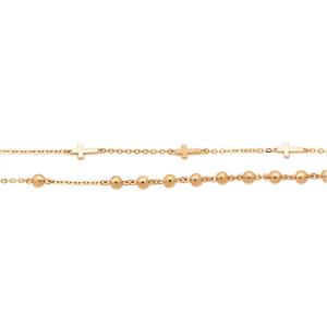 핑크 십자볼 묵주팔찌 201번 (2.7mm)