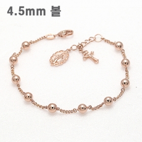 핑크 4.5mm 로사리오묵주팔찌 97번