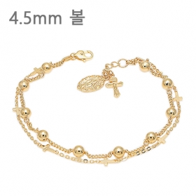 십자볼 묵주팔찌 212번 (4.5mm)