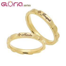 커플 세례명 묵주반지 7096번(M+W)