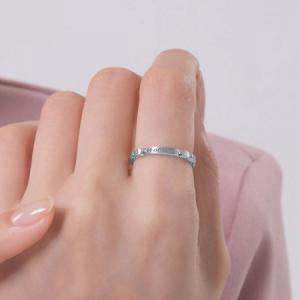 [백금]  세례명 묵주반지 PT7090번.