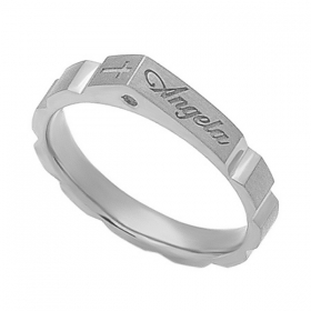 [백금]  세례명 묵주반지 PT7320번(중).