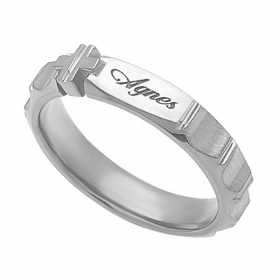 [백금]  세례명 묵주반지 PT7328번.