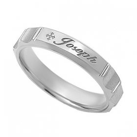 [백금]  세례명 묵주반지 PT7330번(대).