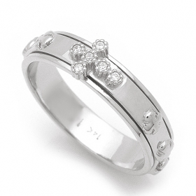 화이트 Glory 회전 묵주반지 629번