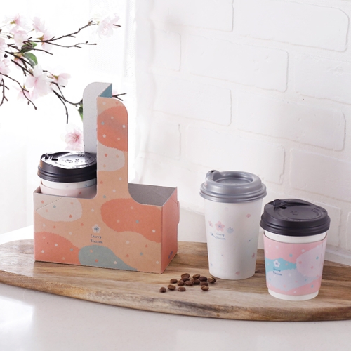 ★[종이컵 세트] 13oz 벚꽃+뚜껑 각 1000개 / 13온스종이컵
