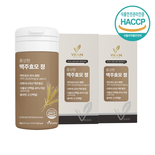 비카인 풍성한 동결건조 맥주효모 정 고순도 고단백질 베타글루칸 600mg x 60정 (소비기한 26.06.03)