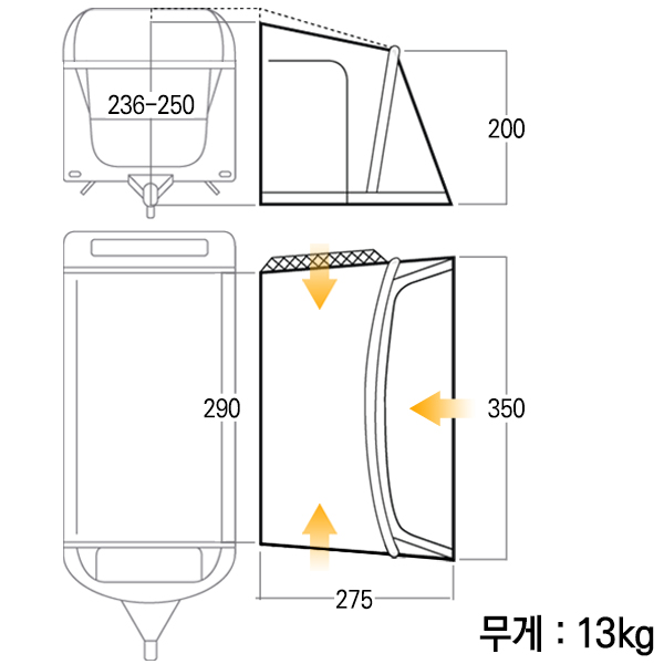 반고 라피드 3 350 카라반 어닝, 하우스 어닝 텐트