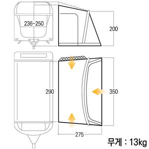 반고 라피드 3 350 카라반 어닝, 하우스 어닝 텐트