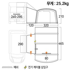반고 갤리 톨 카라반 어닝, 캠핑카 어닝, 하우스 어닝 텐트