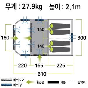 젬파이어 에보 TM V2 에어텐트(4인용), 어닝 월 세트
