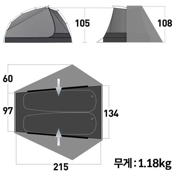 씨투써밋 알토 TR2 UL 그린 텐트