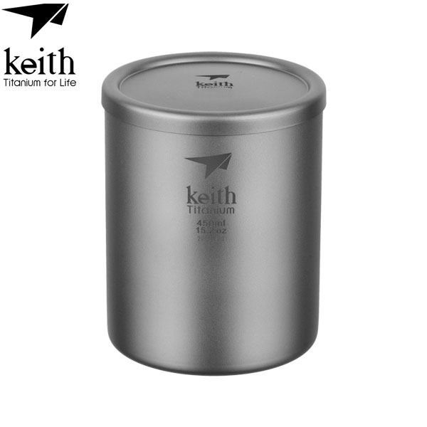키이스 Double-Wall Titanium Mug with Lid _Ti3303