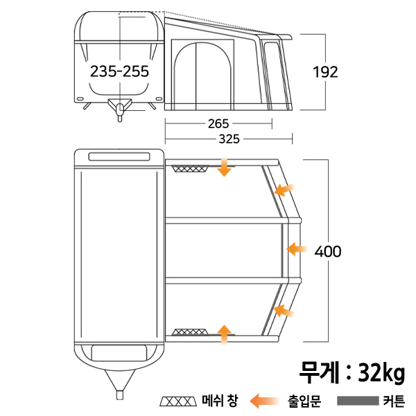 반고 투스카니 400 카라반 어닝, 하우스 어닝 텐트