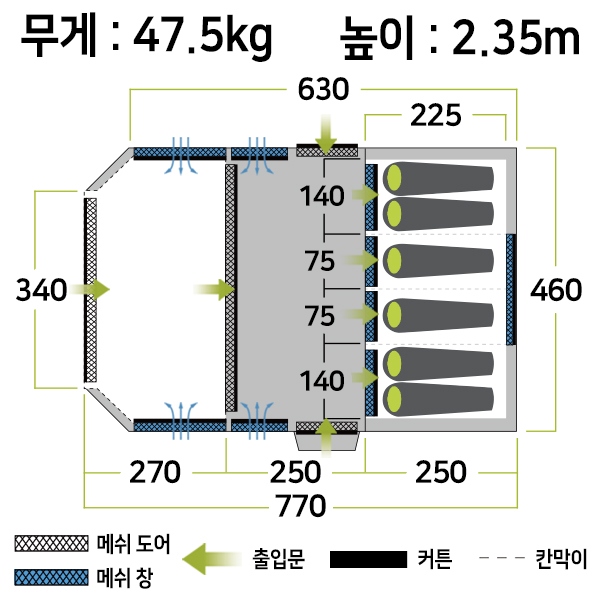 젬파이어 프로 TXL V2 에어텐트(8인용) + 어닝 월 세트