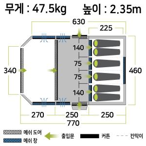 젬파이어 프로 TXL V2 에어텐트(8인용) + 어닝 월 세트