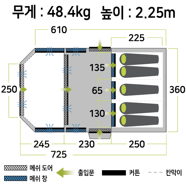 젬파이어 프로 TL V2 TC 면혼방 에어텐트(5인용) + 어닝 월 세트