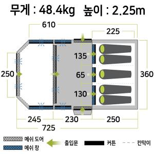 젬파이어 프로 TL V2 TC 면혼방 에어텐트(5인용) + 어닝 월 세트