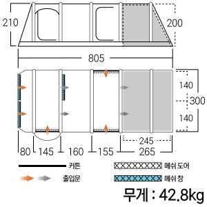 반고 아난타라4 TC 450XL 클라우드 그레이 면혼방 에어텐트