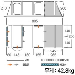 반고 아난타라4 TC 450XL 클라우드 그레이 면혼방 에어텐트 세트