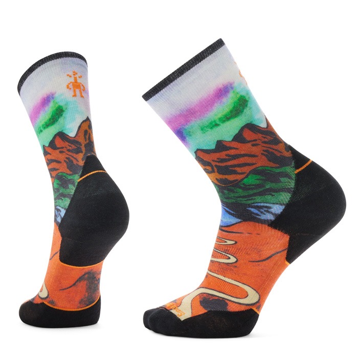 스마트울 Trail Run Targeted Cushion Singletrack Print Crew Socks