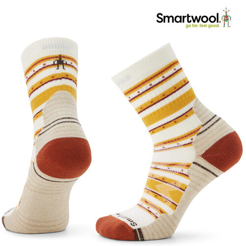 스마트울 W Hike Light Cushion Stitch Stripe Mid Crew Socks 여성