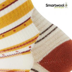 스마트울 W Hike Light Cushion Stitch Stripe Mid Crew Socks 여성