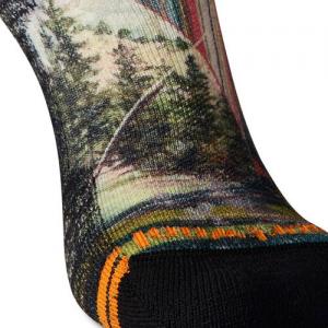 스마트울 W Hike Light Cushion Mountain Print Crew Socks 여성