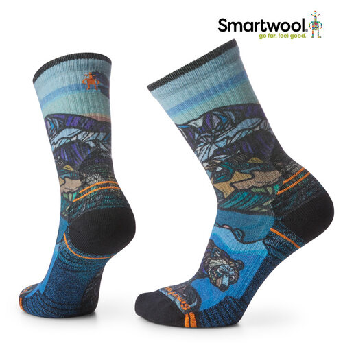 스마트울 W Hike Light Cushion Icy Range Print Crew Socks 여성