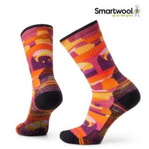 스마트울 W Hike Light Cushion Bear Country Print Crew Socks
