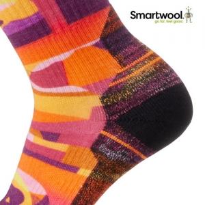 스마트울 W Hike Light Cushion Bear Country Print Crew Socks