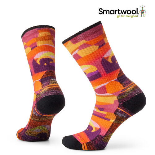 스마트울 W Hike Light Cushion Bear Country Print Crew Socks