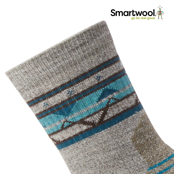 스마트울 W H Light Cushion Zig Zag Valley Mid Crew Socks