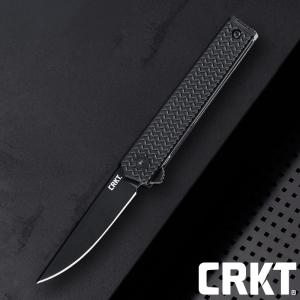 CRKT CEO 마이크로플리퍼 드롭 포인트(F) 블랙 폴딩 나이프