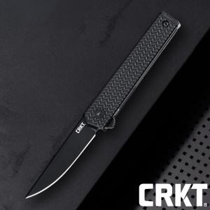 CRKT CEO 마이크로플리퍼 드롭 포인트(F) 블랙 폴딩 나이프