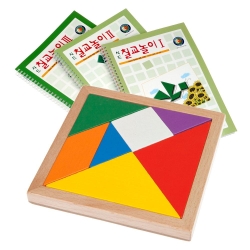 샘통 칼라 칠교(원목케이스)와 교재3권