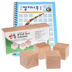 샘통 쌓기나무4cm 8p(비취우드)와 시드교재1단계