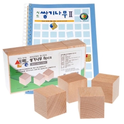 샘통 쌓기나무4cm 8p(비취우드)와 시드교재2단계