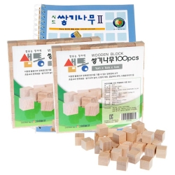 샘통 쌓기나무1cm200p(비취우드)와 시드교재2단계