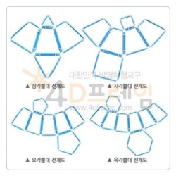 4D프레임 각뿔대 전개도 세트