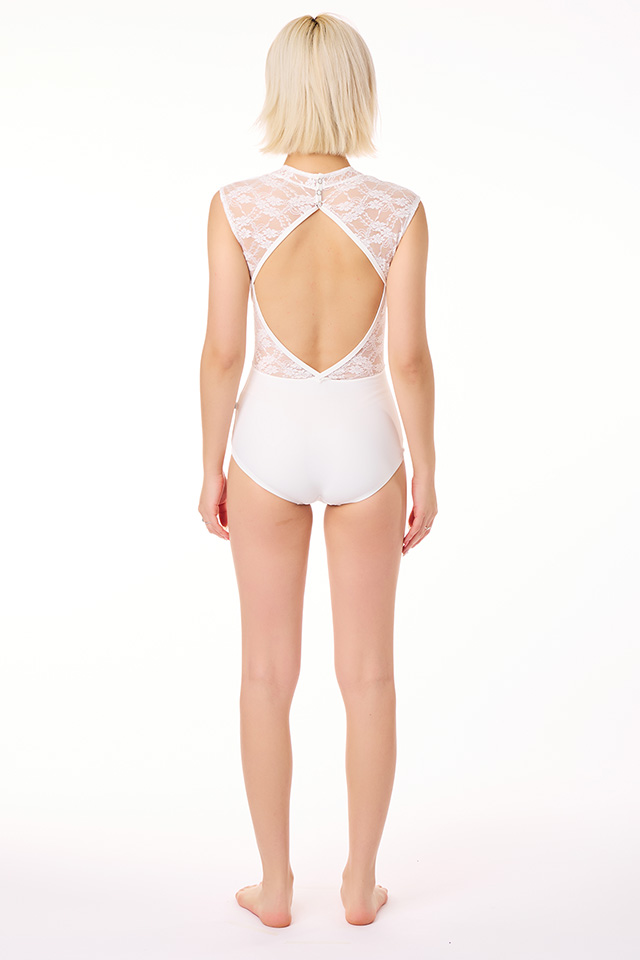 오픈백 수플레스 레오타드(화이트) 3