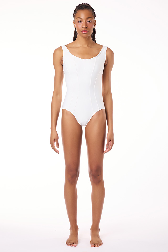 베이직 라운드 레오타드(화이트) 1