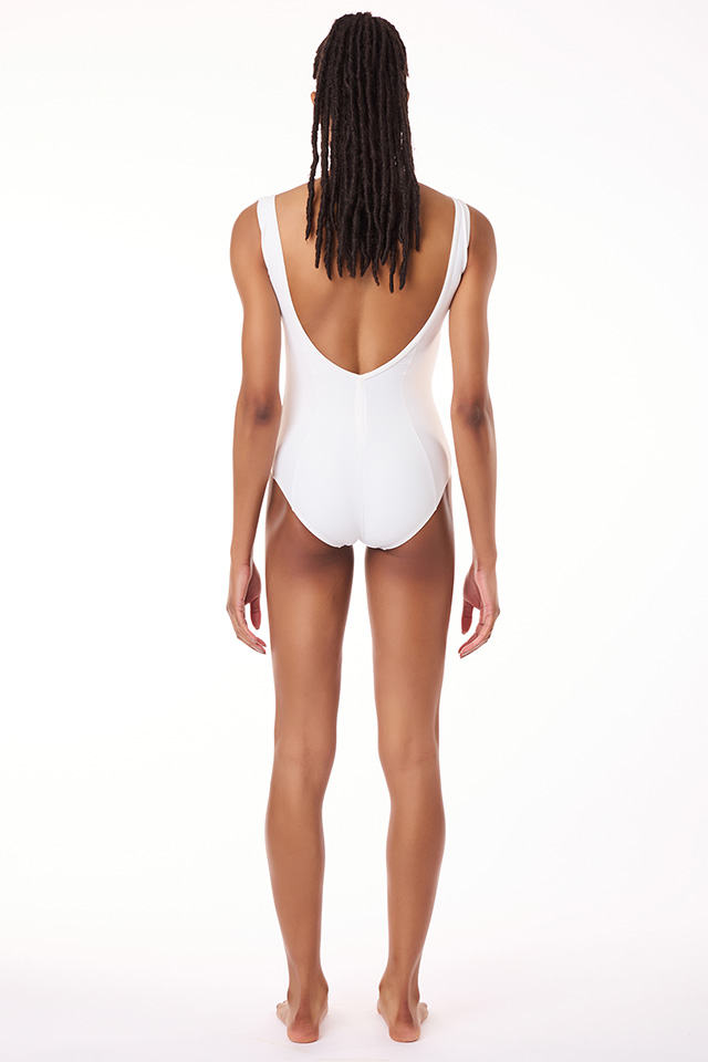 베이직 라운드 레오타드(화이트) 3